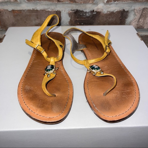 Yellow Sandals with Turtle Charm - Picture 2 of 8